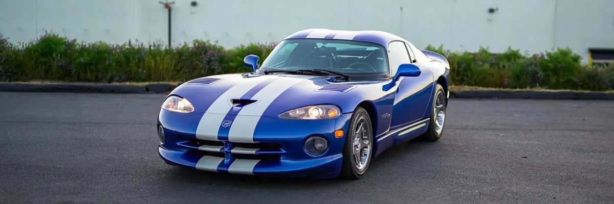 1999 Dodge Viper GTS ACR low front three-quarter.