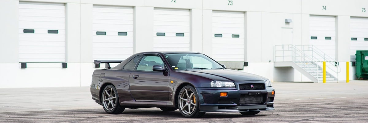 1999 Nissan Skyline GT-R R34 V-Spec I in Bayside Blue.
